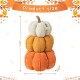 Glitzhome 13"H Fall Stacked Fabric Pumpkin