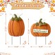 Glitzhome Set of 2 Fall Metal Embossed Glitter Pumpkin Yard Stake or Porch Decor (Two Function)