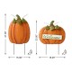 Glitzhome Set of 2 Fall Metal Embossed Glitter Pumpkin Yard Stake or Porch Decor (Two Function)