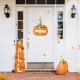 Glitzhome Set of 2 Fall Metal Embossed Glitter Pumpkin Yard Stake or Porch Decor (Two Function)