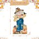 Glitzhome 30"H Fall Wooden Painted Scarecrow Porch Décor