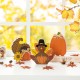 Glitzhome 7"H Set of 3 Thanksgiving Wooden Pumpkin, Turkey & Croissant Table Decor