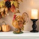 Glitzhome 9.5"H Thanksgiving Resin Turkey Table Decor