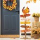 Glitzhome 42.75"H Thanksgiving Wooden Turkey Word Sign Porch Decor