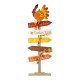 Glitzhome 42.75"H Thanksgiving Wooden Turkey Word Sign Porch Decor