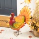 Glitzhome 21.5"H Thanksgiving Metal Turkey Porch Decor