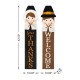 Glitzhome 42"H Set of 2 Thanksgiving Wooden Pilgrim Couple Porch Decor