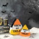 Glitzhome 13.75"H Set of 2 Halloween Metal Cutout Candy Corn Bucket