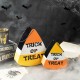 Glitzhome 13.75"H Set of 2 Halloween Metal Cutout Candy Corn Bucket