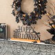 Glitzhome 18"L Halloween Wood & Metal "HAPPY HALLOWEEN" Table Decor