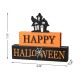 Glitzhome 9.5"L Happy Halloween Wooden Haunted House Block Sign