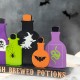 Glitzhome 14"L Halloween Wooden Poison Bottles Table decor