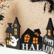 Glitzhome 24.75"L Halloween Wooden Hinged Haunted House Table Decor