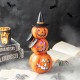 Glitzhome 14.25"H Halloween Lighted Stacked Resin Pumpkin Table Decor