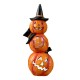 Glitzhome 14.25"H Halloween Lighted Stacked Resin Pumpkin Table Decor