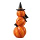 Glitzhome 14.25"H Halloween Lighted Stacked Resin Pumpkin Table Decor