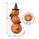 Glitzhome 14.25"H Halloween Lighted Stacked Resin Pumpkin Table Decor