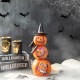 Glitzhome 14.25"H Halloween Lighted Stacked Resin Pumpkin Table Decor