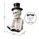 Glitzhome 10.25"H Halloween Lighted Resin Skull Reading Book Table Decor