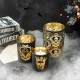 Glitzhome Set of 3 Halloween Glass Votive/Pillar Candle Holders