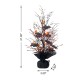 Glitzhome 21"H Lighted Halloween Candy Corn Berries Table Tree