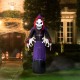 Glitzhome 10ft Lighted Halloween Inflatable Grim Reaper Decor