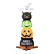 Glitzhome 8ft Lighted Halloween Inflatable Stacked Ghost, Black Cat, Witch & Pumpkin Decor