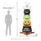 Glitzhome 8ft Lighted Halloween Inflatable Stacked Ghost, Black Cat, Witch & Pumpkin Decor