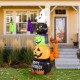 Glitzhome 8ft Lighted Halloween Inflatable Stacked Ghost, Black Cat, Witch & Pumpkin Decor