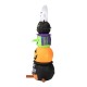 Glitzhome 8ft Lighted Halloween Inflatable Stacked Ghost, Black Cat, Witch & Pumpkin Decor