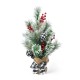 Glitzhome 21"H Flocked Pine and Berries Table Tree