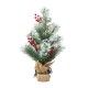 Glitzhome 21"H Flocked Pine and Berries Table Tree