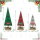 Glitzhome Set of 3 Wooden Christmas Plaid Table Tree