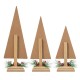 Glitzhome Set of 3 Wooden Christmas Plaid Table Tree