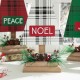 Glitzhome Set of 3 Wooden Christmas Plaid Table Tree