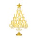 Glitzhome 18.25"H Metal Gold Foil Christmas Table Tree