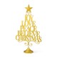 Glitzhome 18.25"H Metal Gold Foil Christmas Table Tree