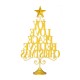 Glitzhome 18.25"H Metal Gold Foil Christmas Table Tree
