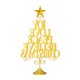 Glitzhome 18.25"H Metal Gold Foil Christmas Table Tree