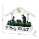 Glitzhome 13.5"L Wooden Nativity Table Decor