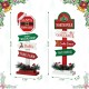 Glitzhome 16.5"H Set of 2 Christmas Wooden Sign Table Décor