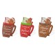 Glitzhome 8"H Set of 3 Christmas Wooden Gingerbread Man Mug Table Decor