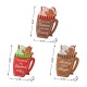 Glitzhome 8"H Set of 3 Christmas Wooden Gingerbread Man Mug Table Decor