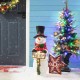 Glitzhome 29.25"H Christmas Resin Snowman Porch Décor includes 8 Warm White Lights with Timer