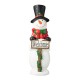 Glitzhome 29.25"H Christmas Resin Snowman Porch Décor includes 8 Warm White Lights with Timer