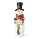 Glitzhome 29.25"H Christmas Resin Snowman Porch Décor includes 8 Warm White Lights with Timer