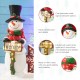 Glitzhome 29.25"H Christmas Resin Snowman Porch Décor includes 8 Warm White Lights with Timer