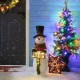 Glitzhome 29.25"H Christmas Resin Snowman Porch Décor includes 8 Warm White Lights with Timer