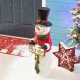 Glitzhome 29.25"H Christmas Resin Snowman Porch Décor includes 8 Warm White Lights with Timer