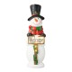 Glitzhome 29.25"H Christmas Resin Snowman Porch Décor includes 8 Warm White Lights with Timer